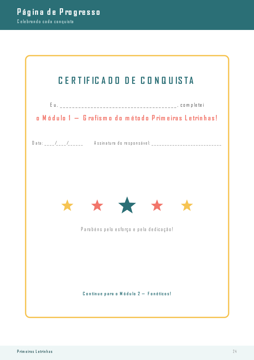 Certificado de conquista incluso no material